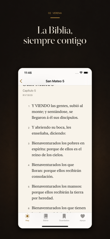 Lectura de San Mateo 5 dentro de Verena